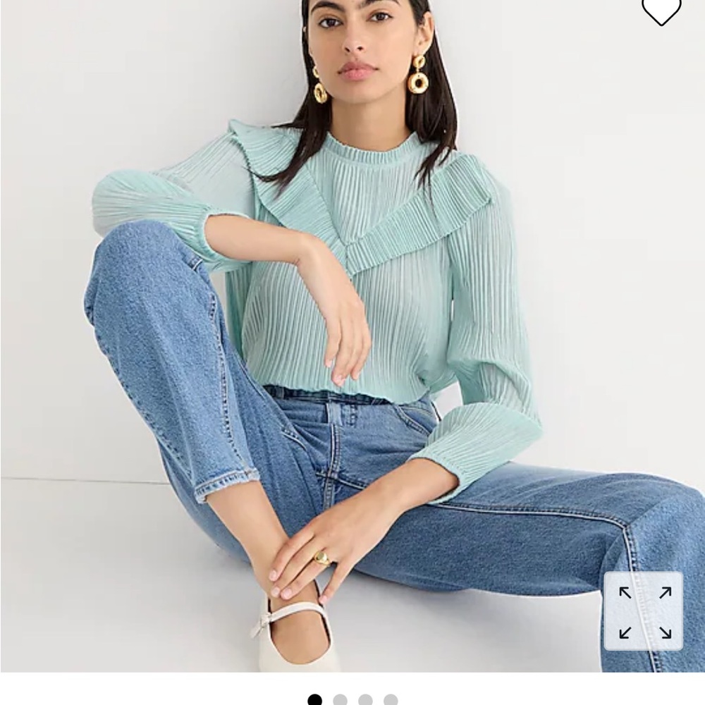 XS J Crew Crinkle Chiffon Top